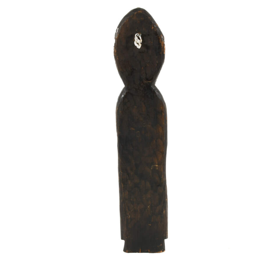 Antique Wooden Figure of Man Holding a Mace-8