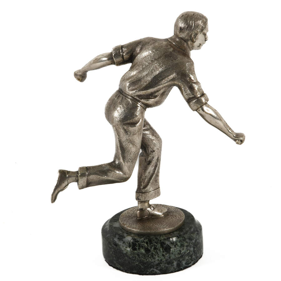 Silver Man Figurine on Marble Base-7