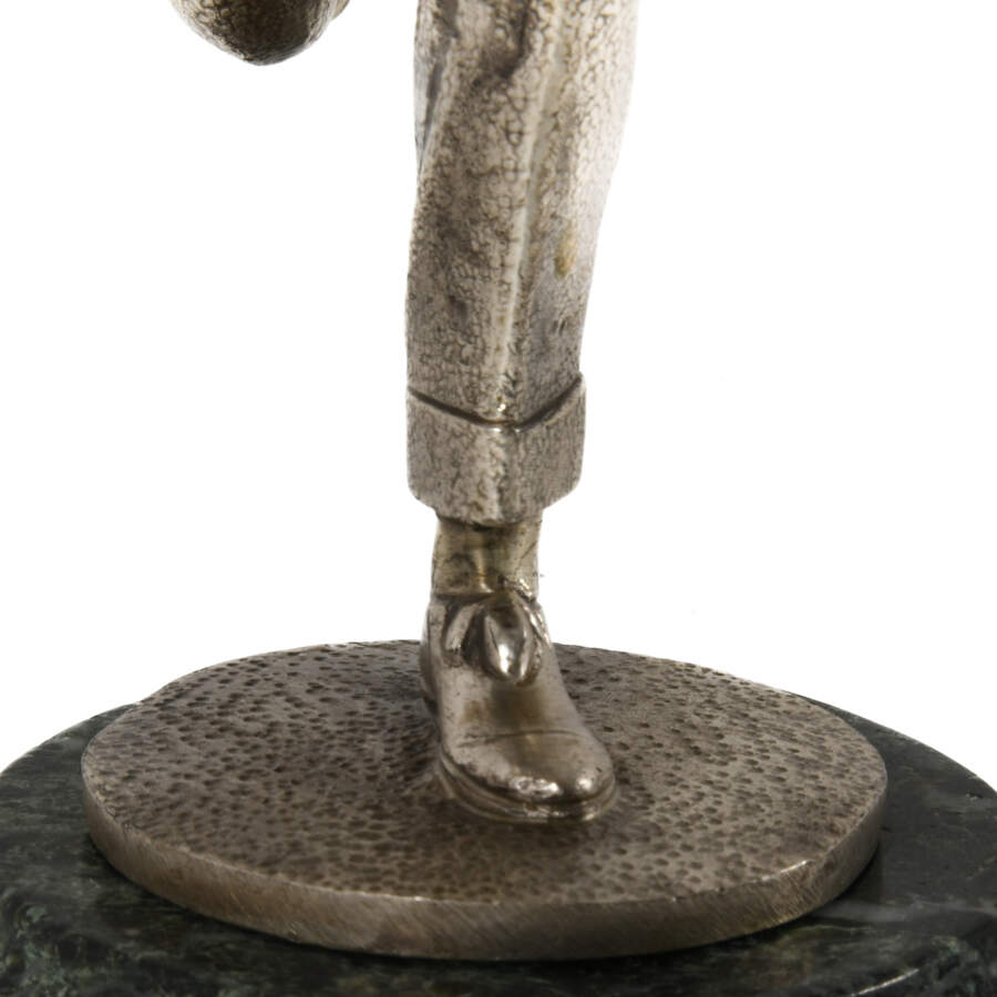 Silver Man Figurine on Marble Base-5