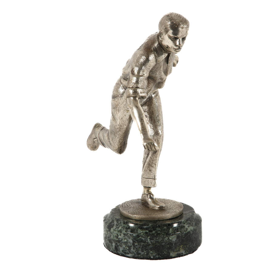 Silver Man Figurine on Marble Base-1