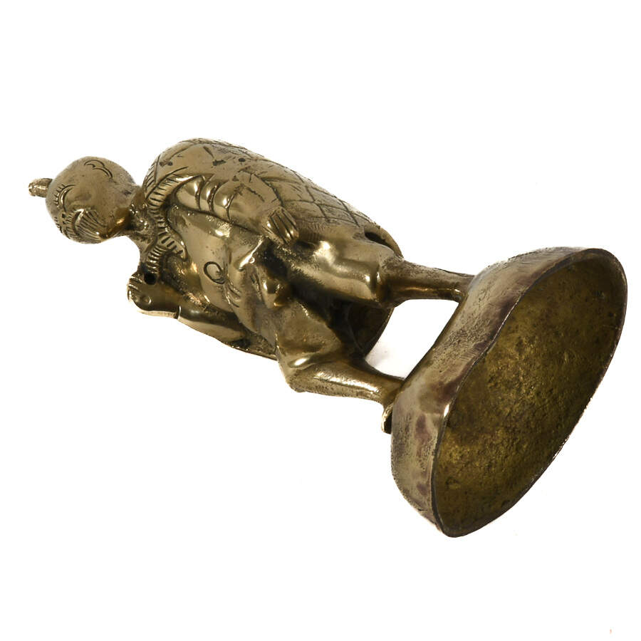 Antique Metal Figurine of Asian Man-9