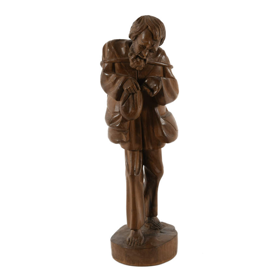 Carved Wood Man Statuette-1