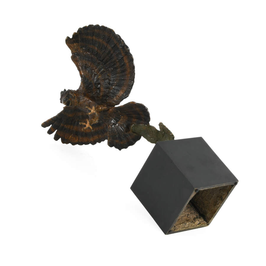 Metal Sculpture Eagle in Flight on Base-11