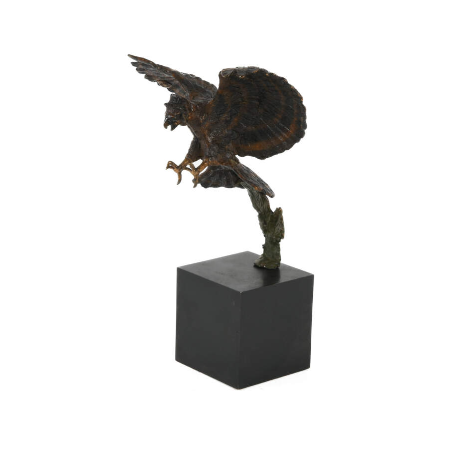 Metal Sculpture Eagle in Flight on Base-2