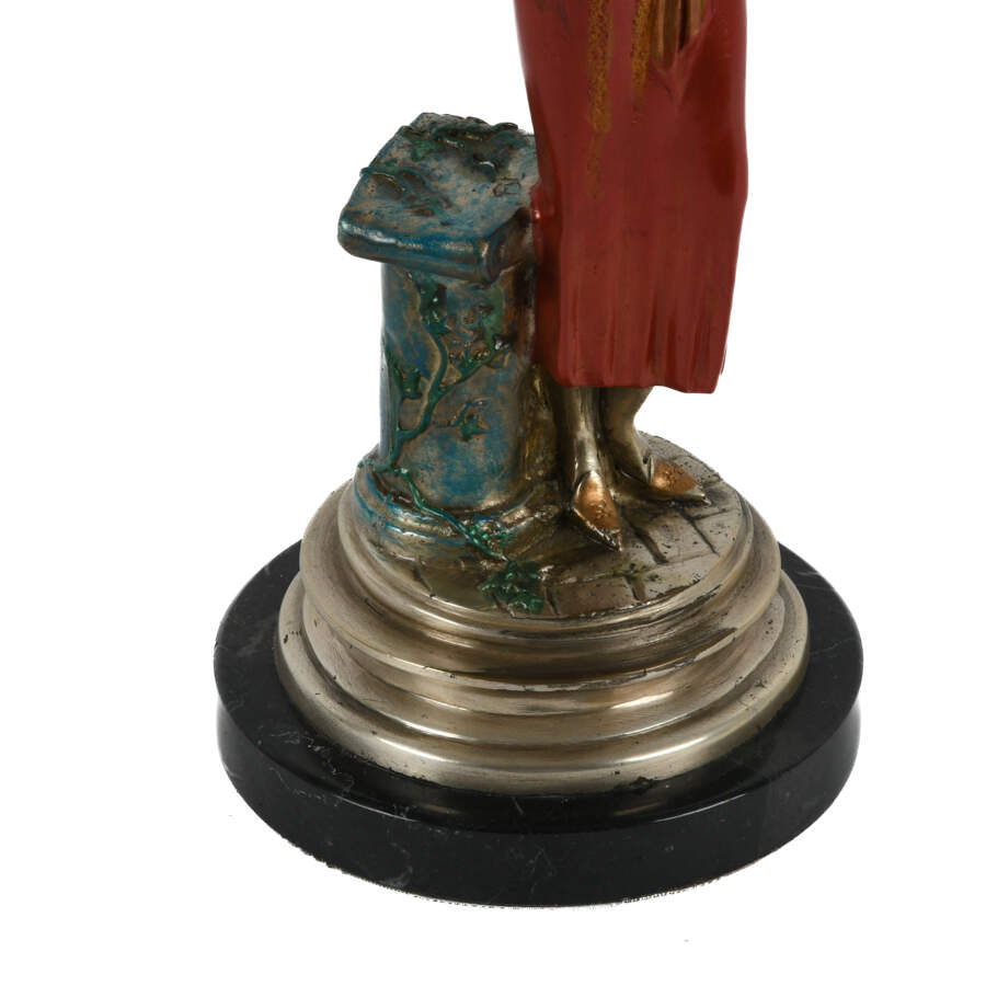 Cold Painted Statuette of an Art Deco-Style Woman and Her Dog-8