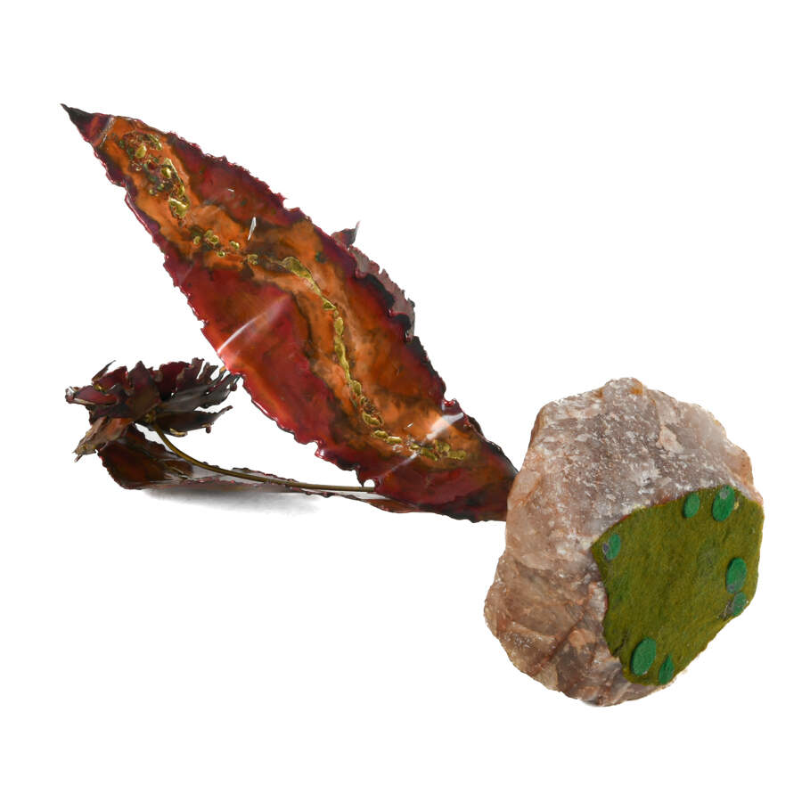 MCM Brutalist Copper Flower Sculpture-8