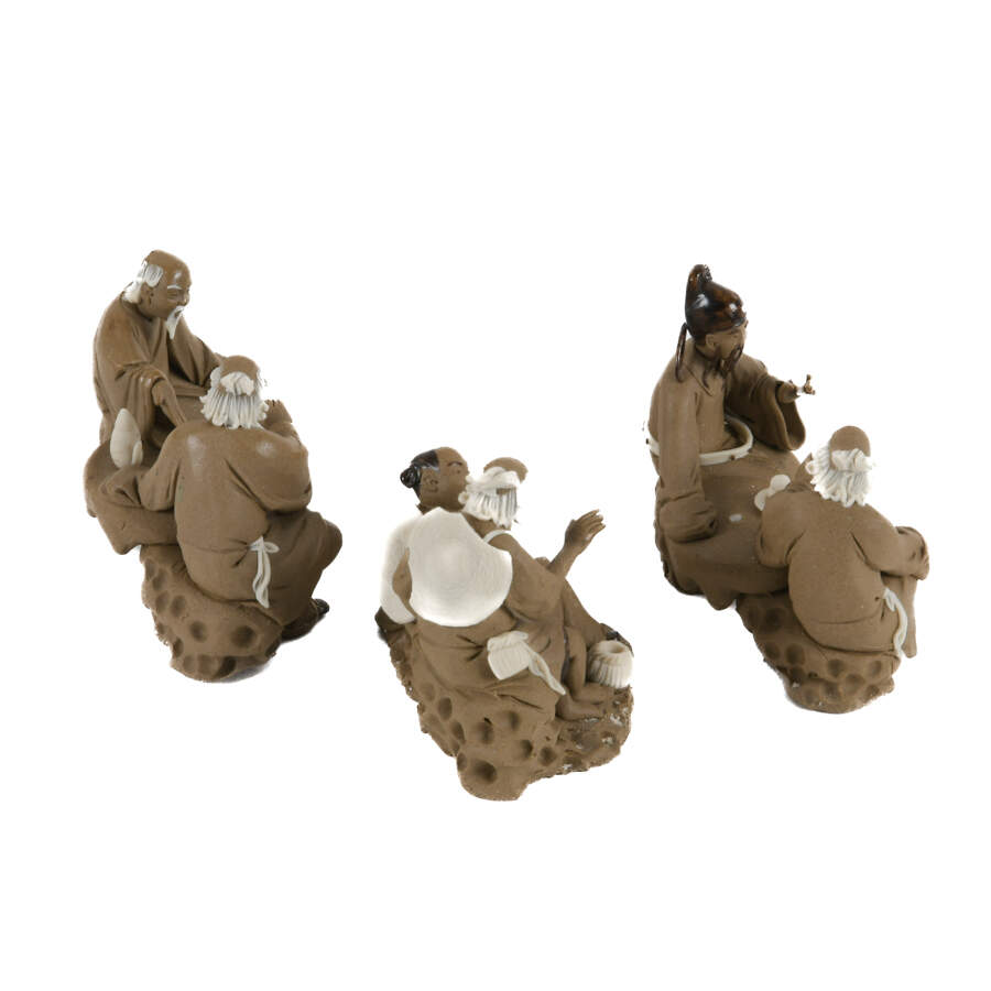 Grouping of 3 Clay Mudmen Statues-11