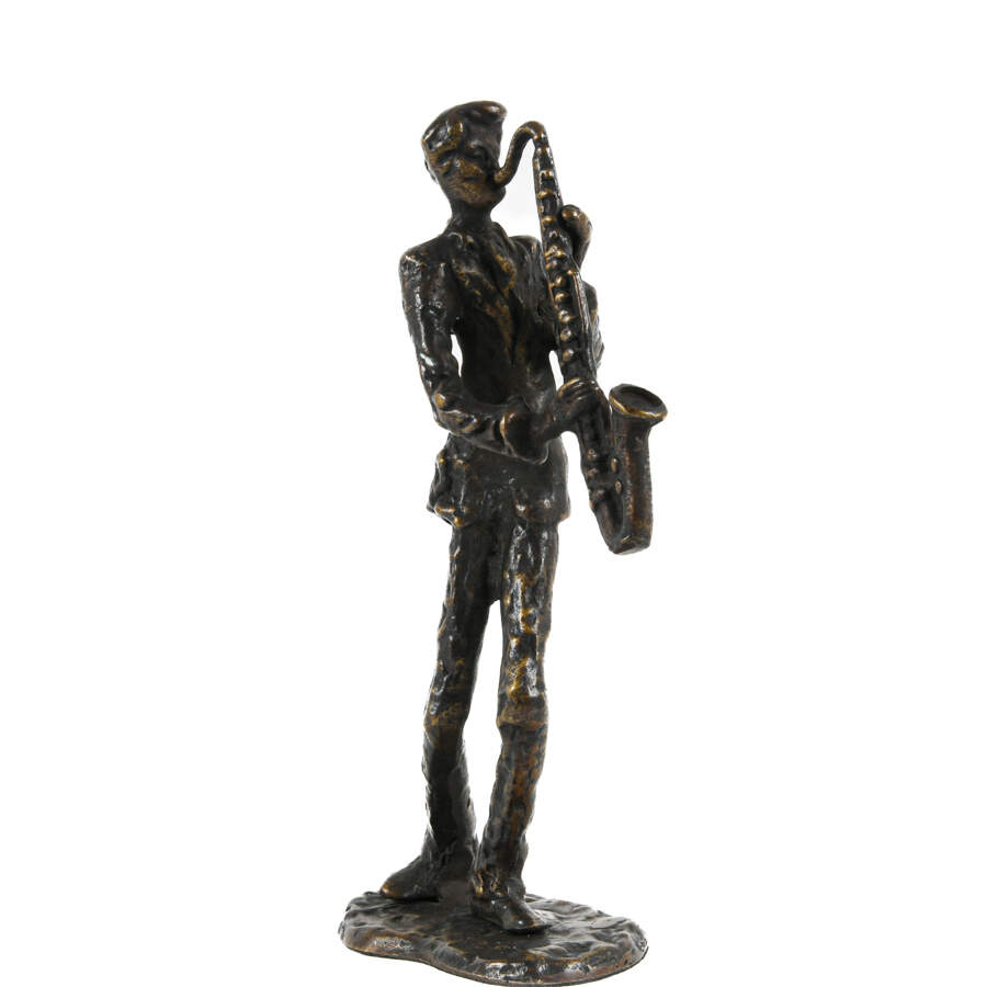 Group of Three GATCO Brass Jazz Player Statues-9