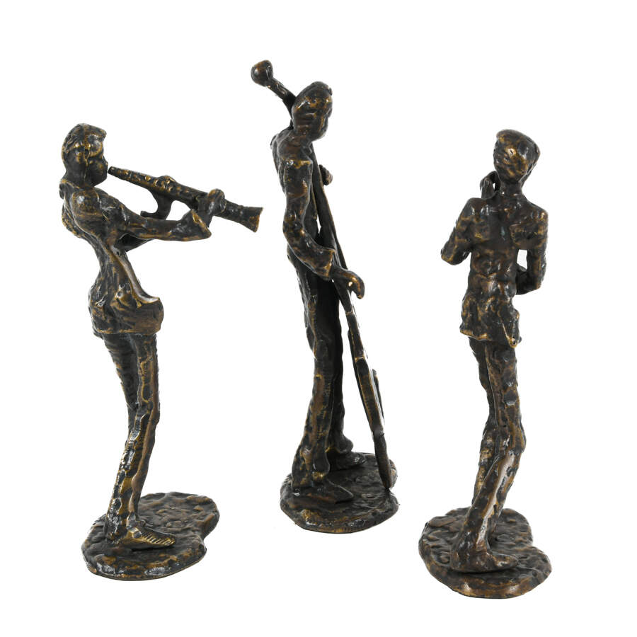 Group of Three GATCO Brass Jazz Player Statues-5