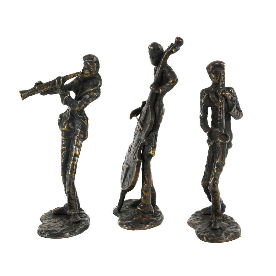 Group of Three GATCO Brass Jazz Player Statues-3