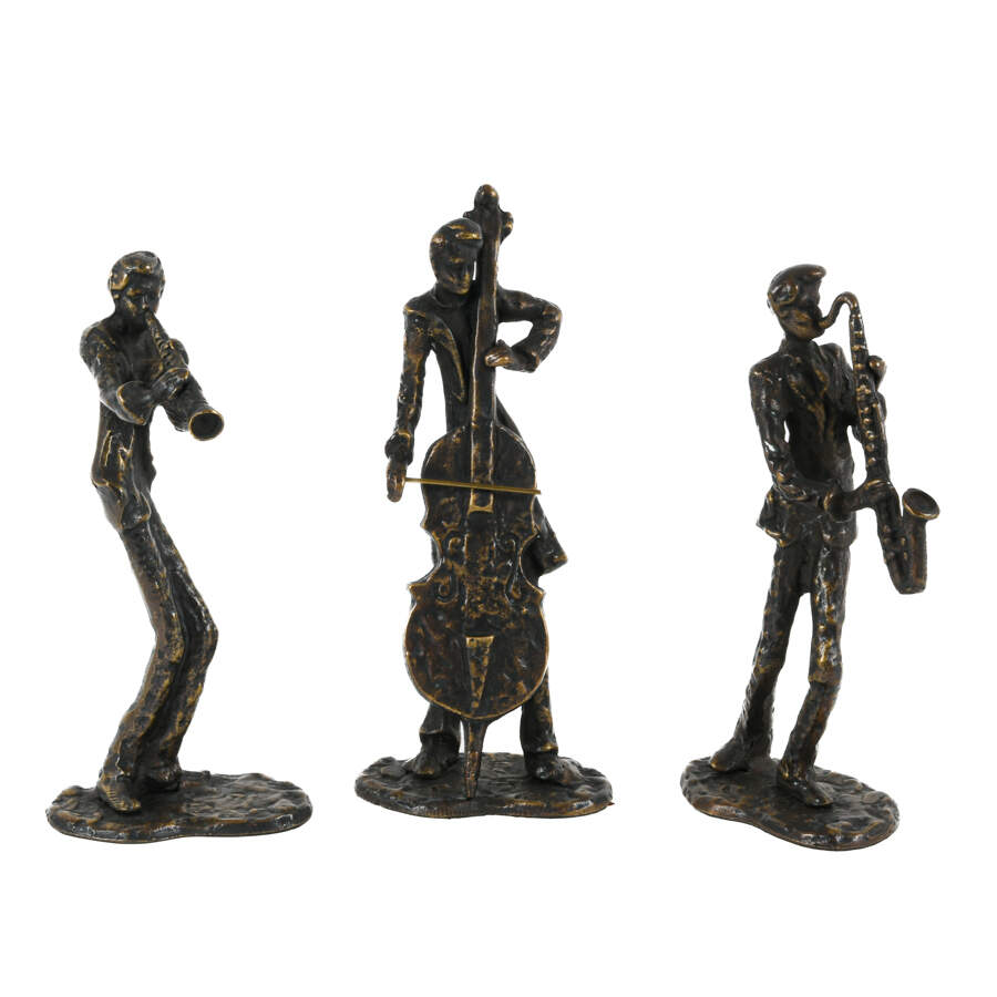 Group of Three GATCO Brass Jazz Player Statues-1
