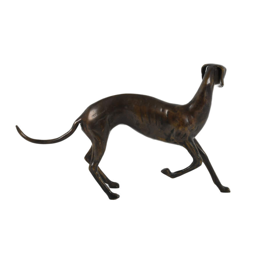 Bronze Whippet Dog Statue-11