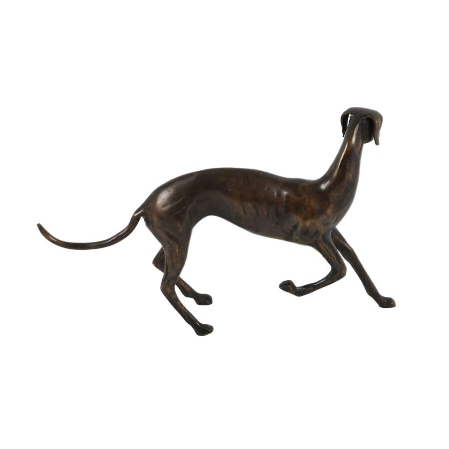 Bronze Whippet Dog Statue-10