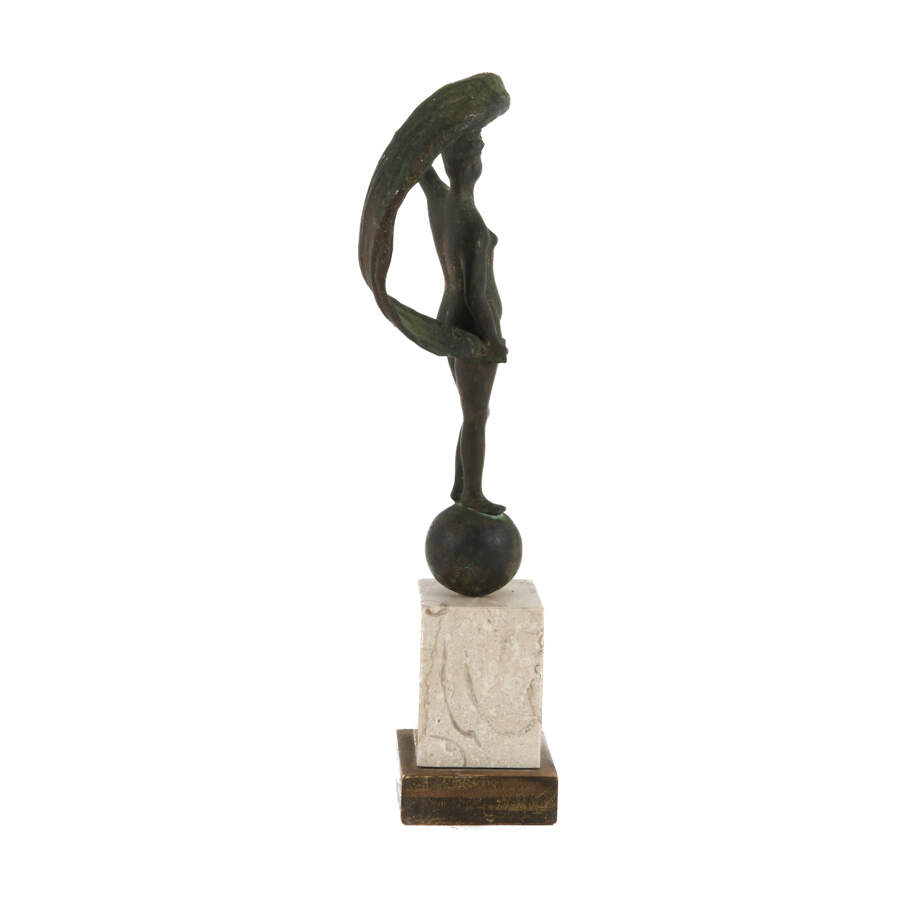 Bronze Statue of Fortune Fano on Marble-4