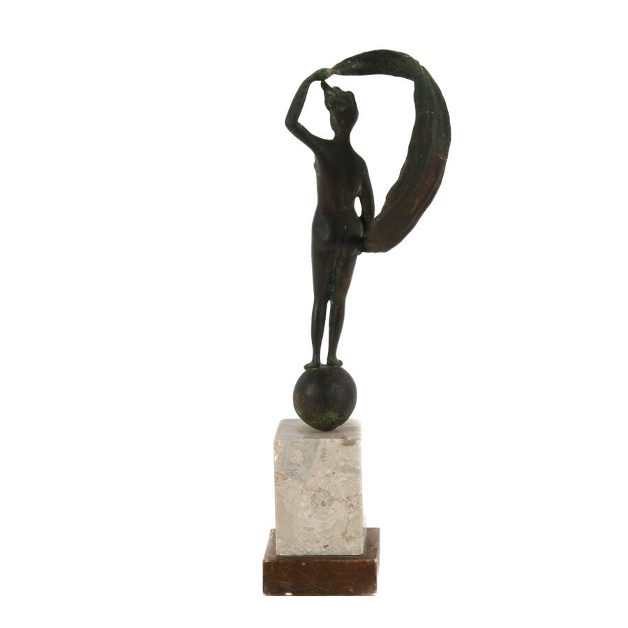 Bronze Statue of Fortune Fano on Marble-3