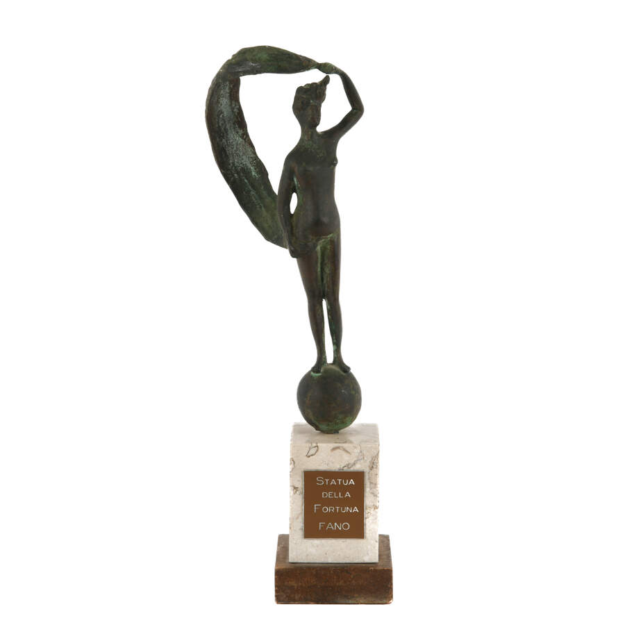 Bronze Statue of Fortune Fano on Marble-1