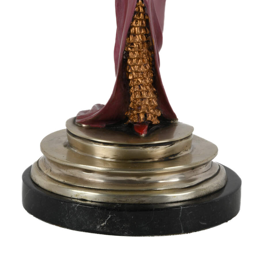 Art Deco-Style Bronze Statue of a Woman on Base-8