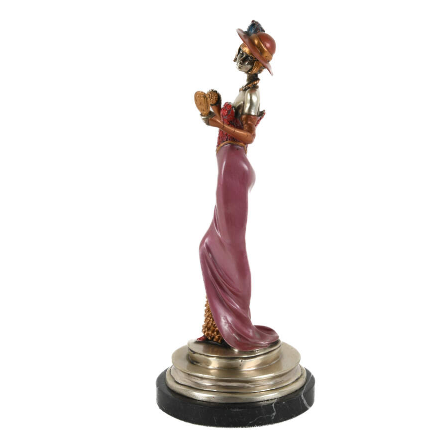 Art Deco-Style Bronze Statue of a Woman on Base-2