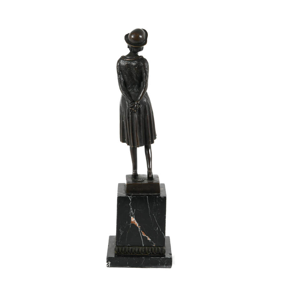 Antique "The Scholarly Woman" on Base After Demétre Chiparus-3