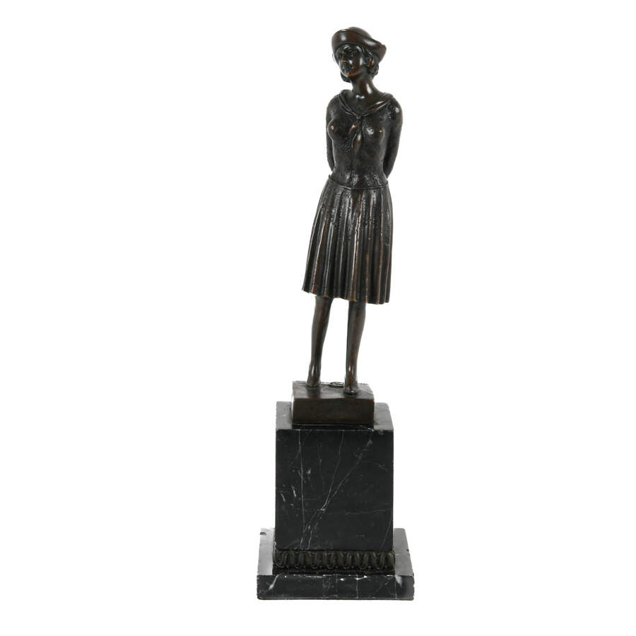 Antique "The Scholarly Woman" on Base After Demétre Chiparus-1