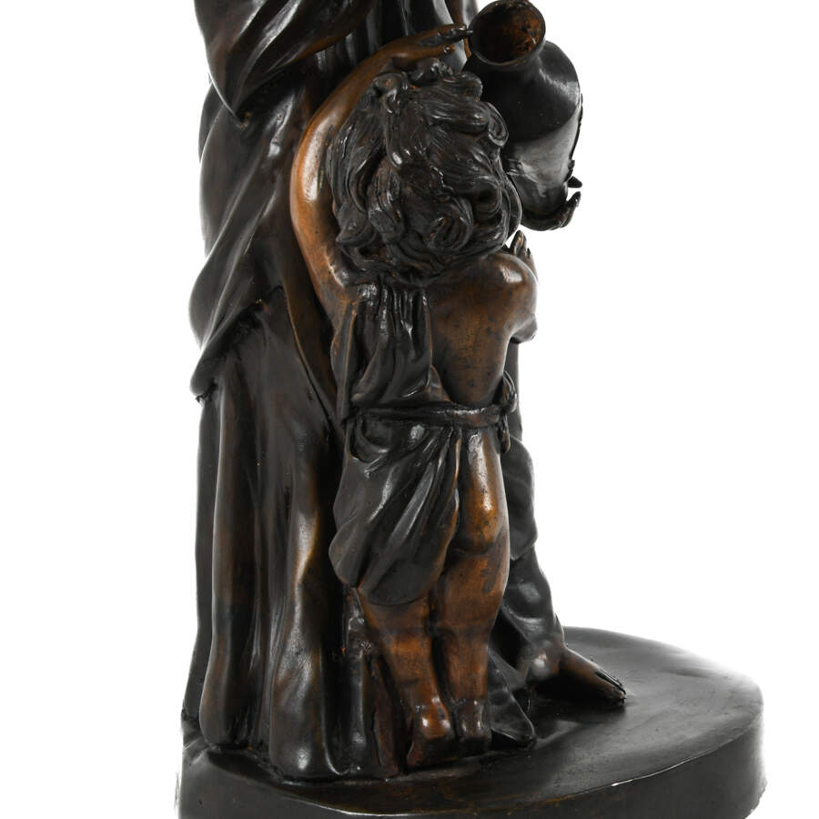 Vintage Neoclassical Bronze "A Quick Drink" Sculpture After Louis Sauvageau-8