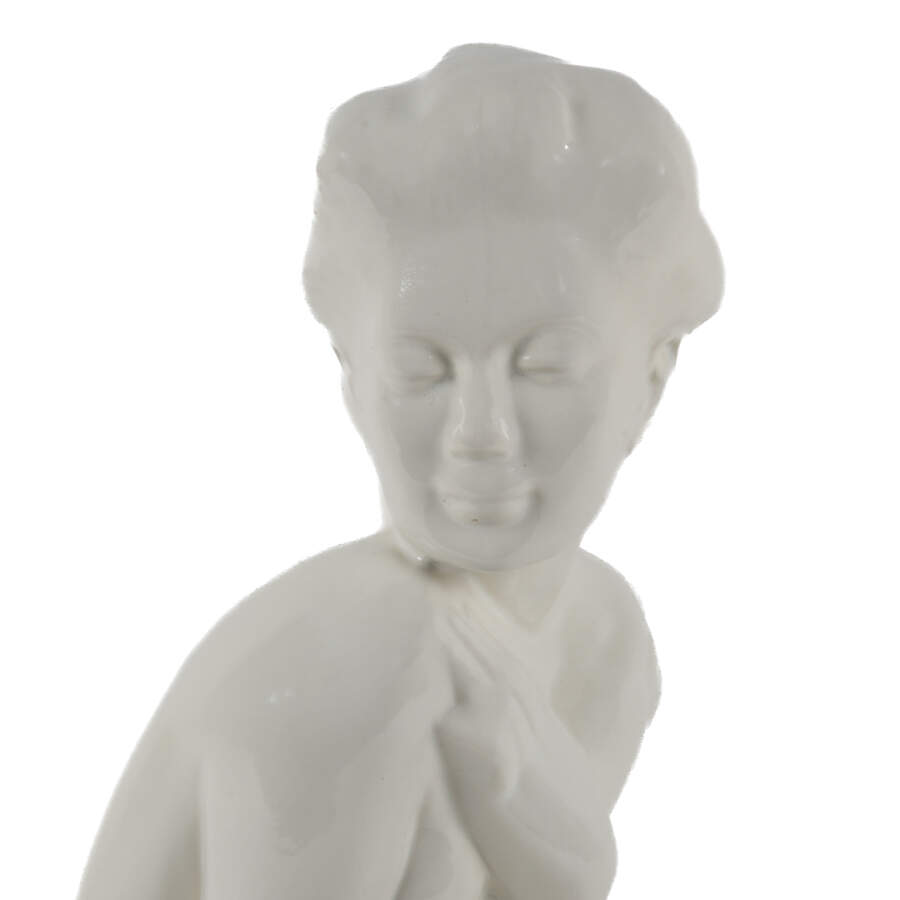 Signed Ceramic Kneeling Nude Girl-4