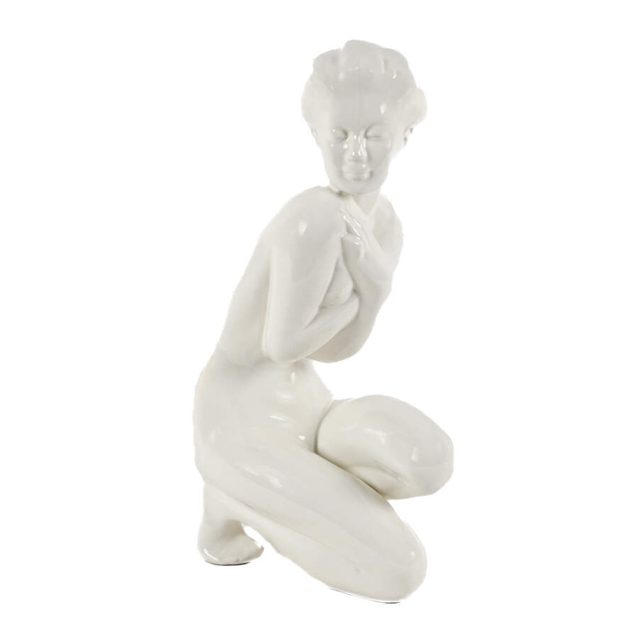 Signed Ceramic Kneeling Nude Girl-1