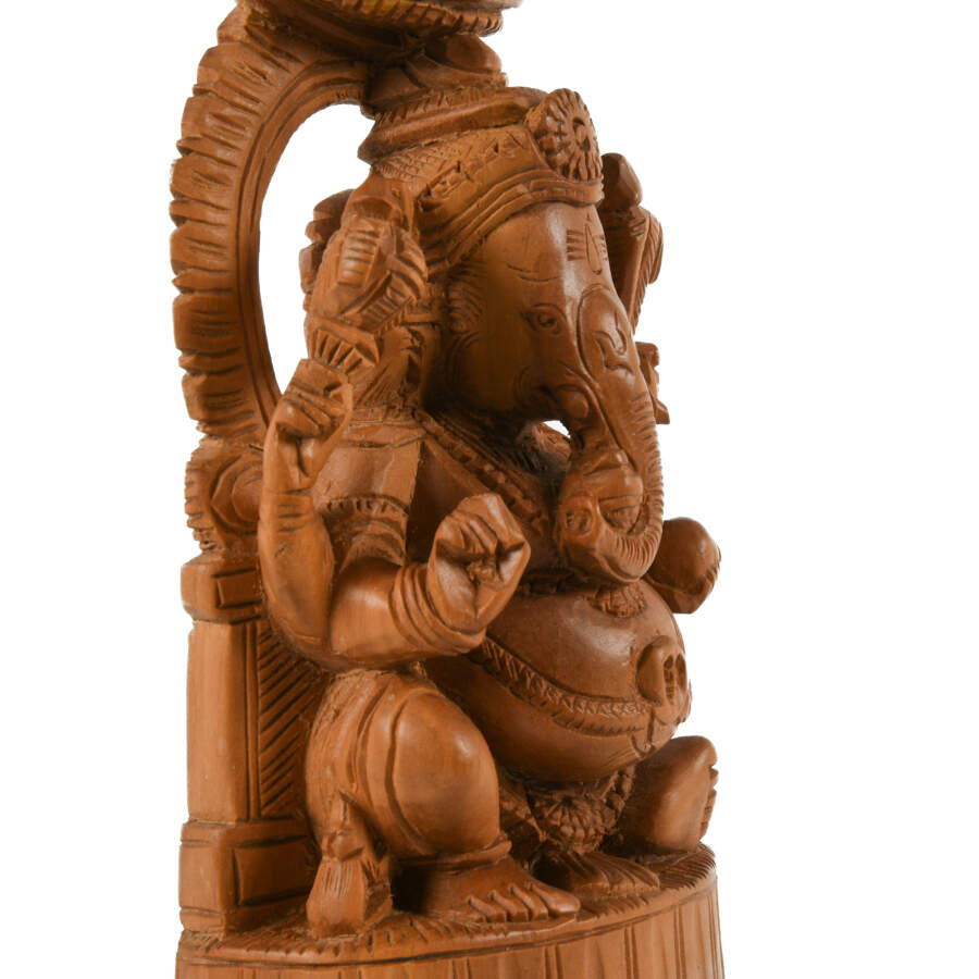 Antique Wooden Four-Armed Ganesha Statue-7