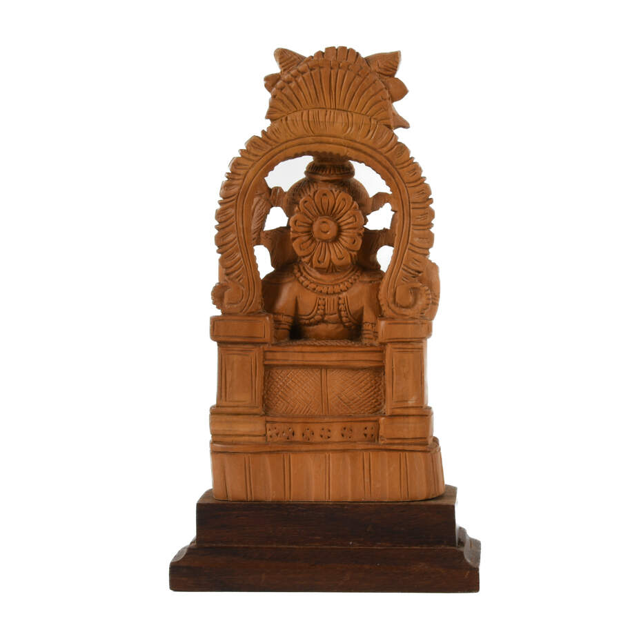 Antique Wooden Four-Armed Ganesha Statue-3