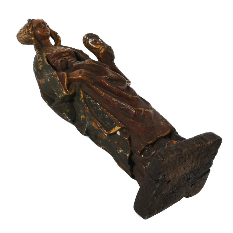 Medieval Wooden Figure of Saint Mary Magdalene-8