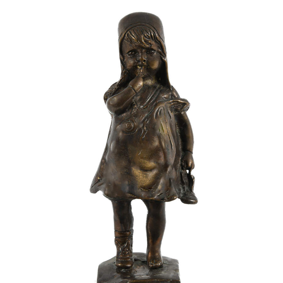 Bronze Sculpture Girl on a Stool After Juan Clara Betta-3