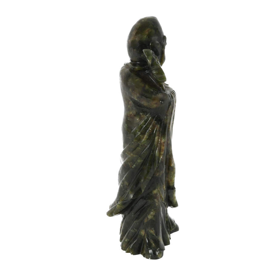Antique Carved Spinach Jade Shou Xing Figure-4