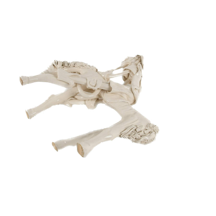 Ceramic Don Quixote and Horse Glazed Sculpture-6