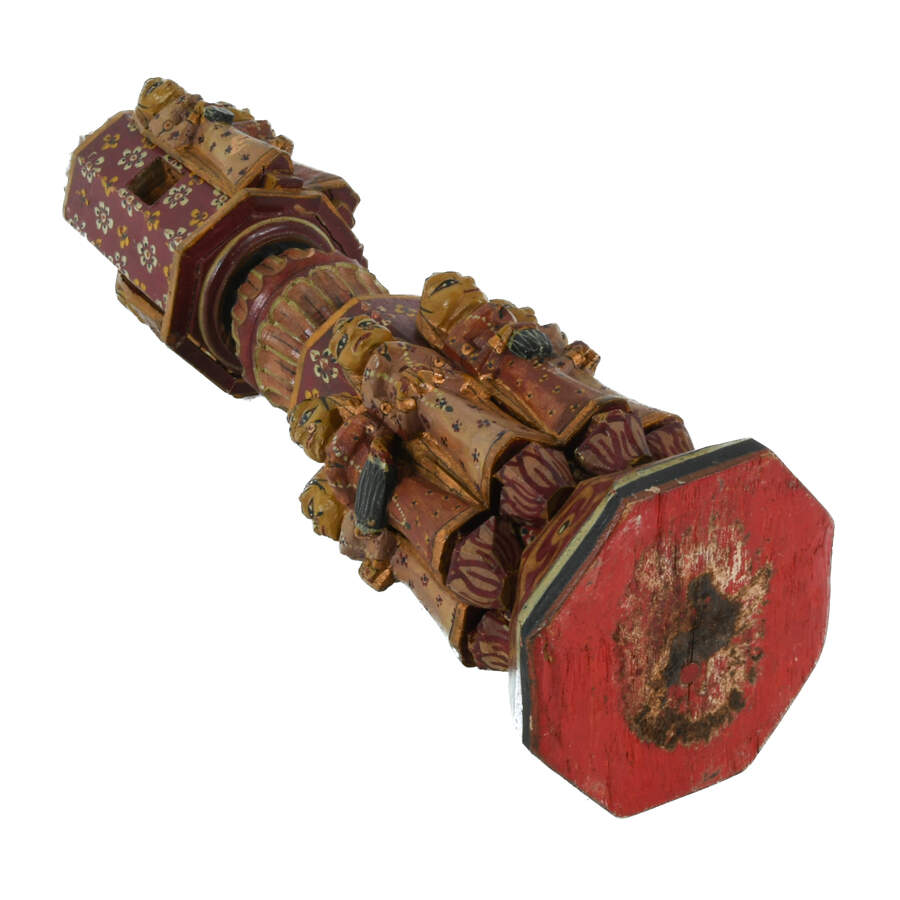 Antique Wooden South Asain Temple Column-8