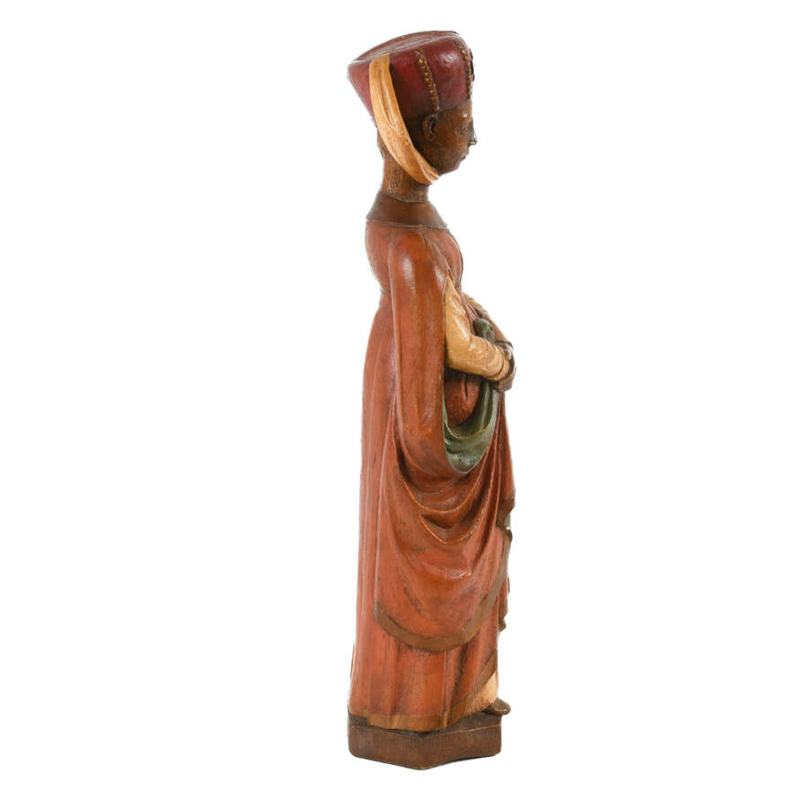 Ceramic Painted Medieval Lady Figure-4