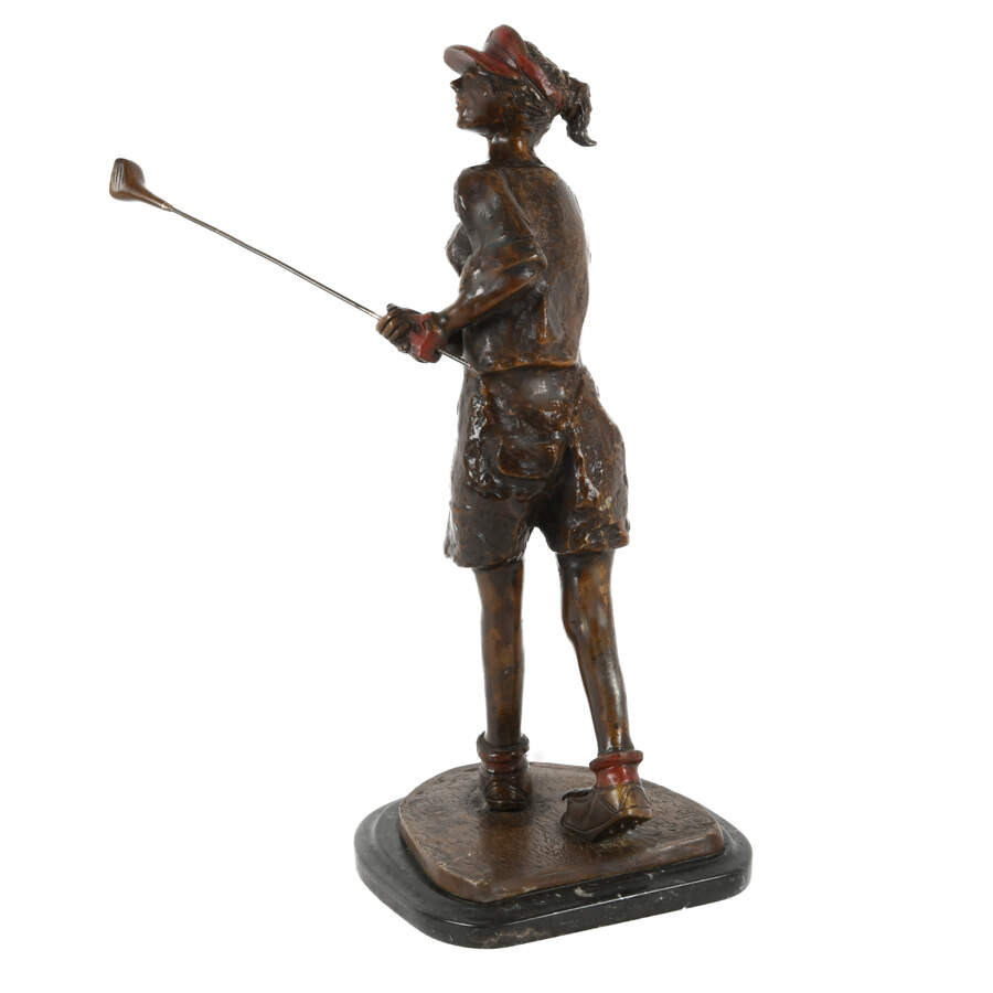 Female Bronze Golfer on Marble Base By Amilkar Ariza-3