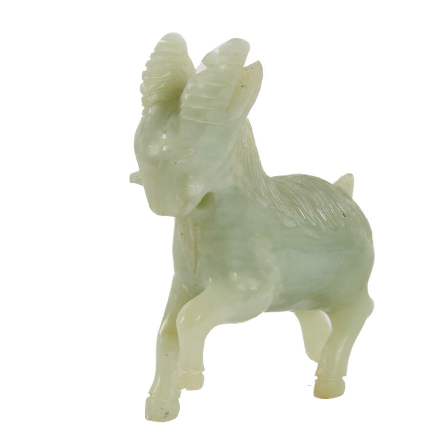 Antique Small Jadeite Goat Figurine-4