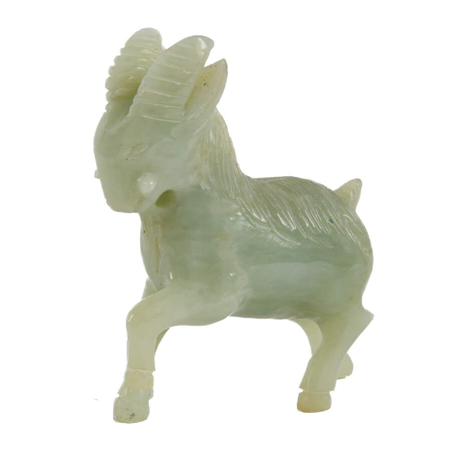 Antique Small Jadeite Goat Figurine-1