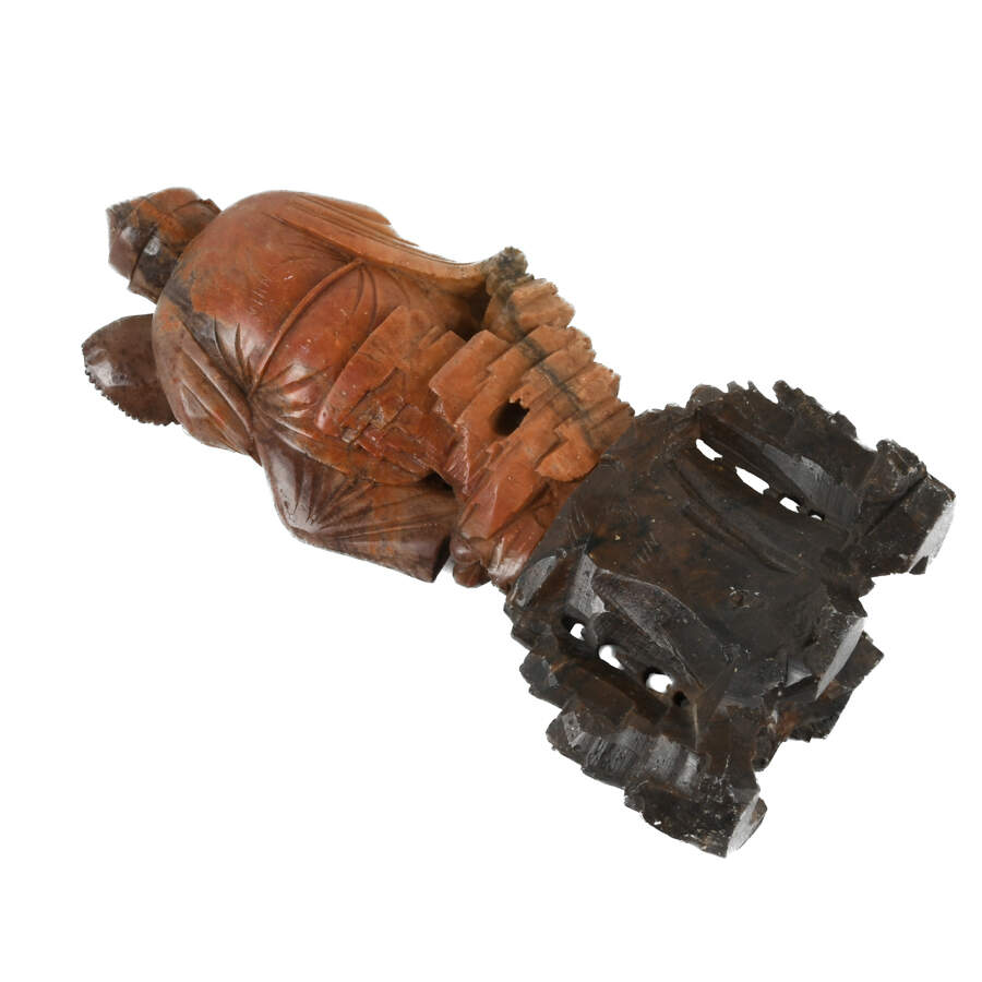 Carved Soapstone Ji Gong Buddhist "Mad Monk" Statue-6