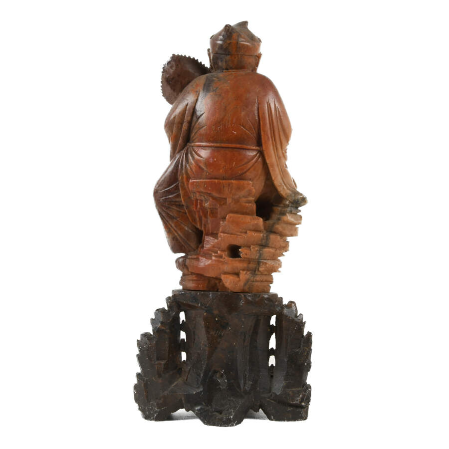 Carved Soapstone Ji Gong Buddhist "Mad Monk" Statue-4