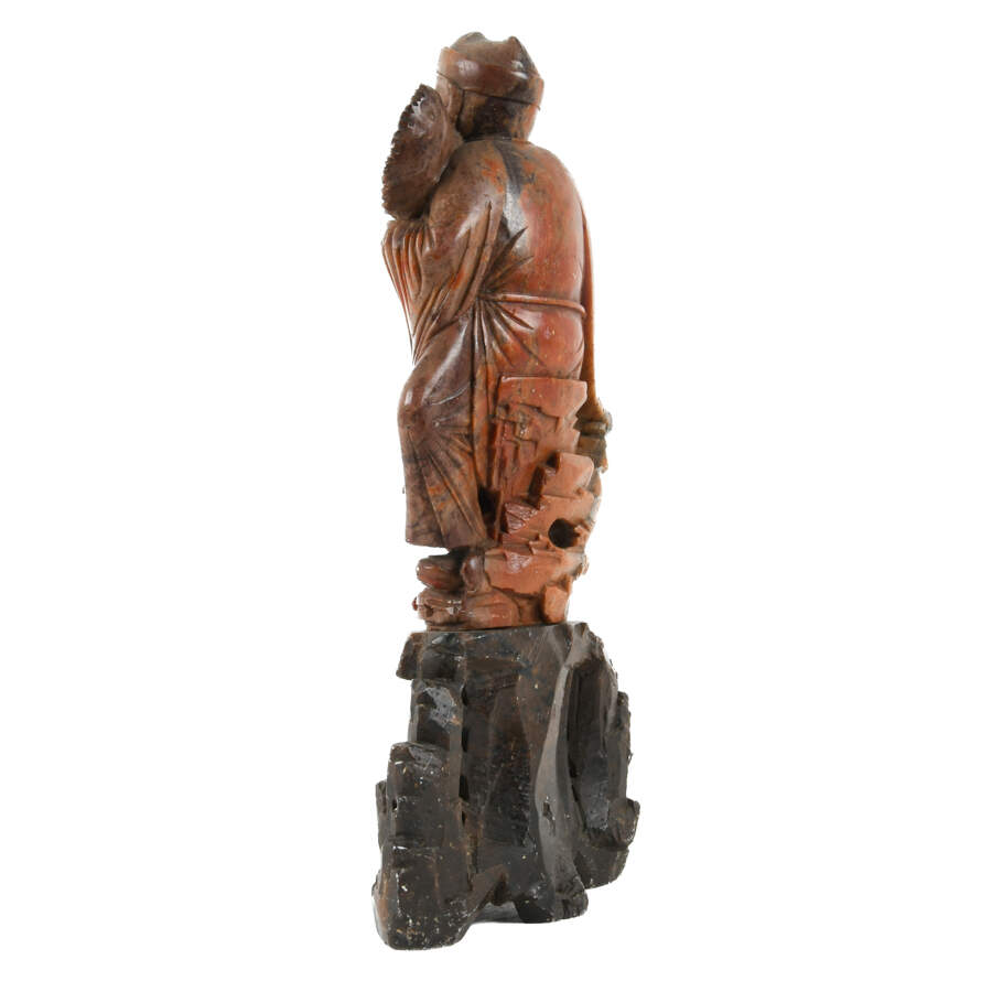 Carved Soapstone Ji Gong Buddhist "Mad Monk" Statue-3