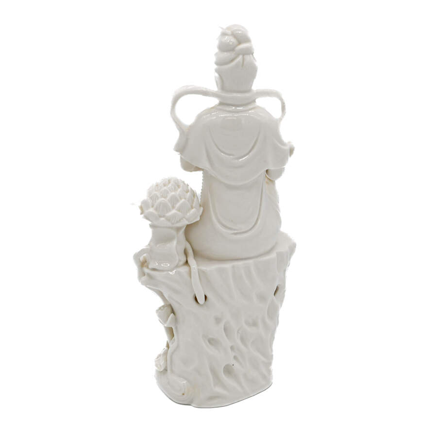 Blanc-De-Chine Quan Yin Porcelain Statue-2