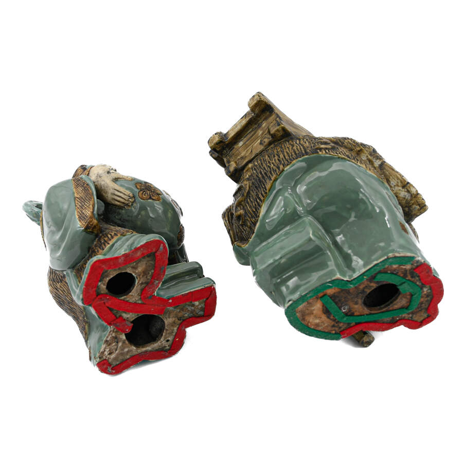 Pair of Chinese High-Glazed Statues-2