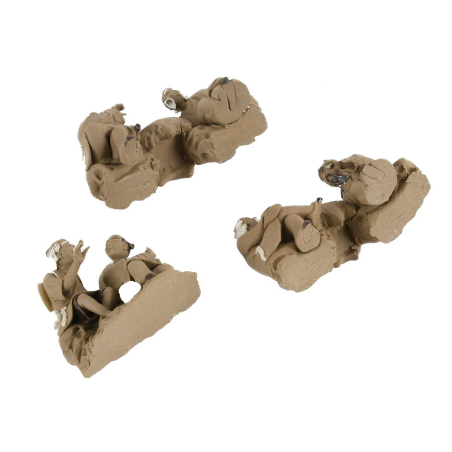 Grouping of 3 Clay Mudmen Statues-7
