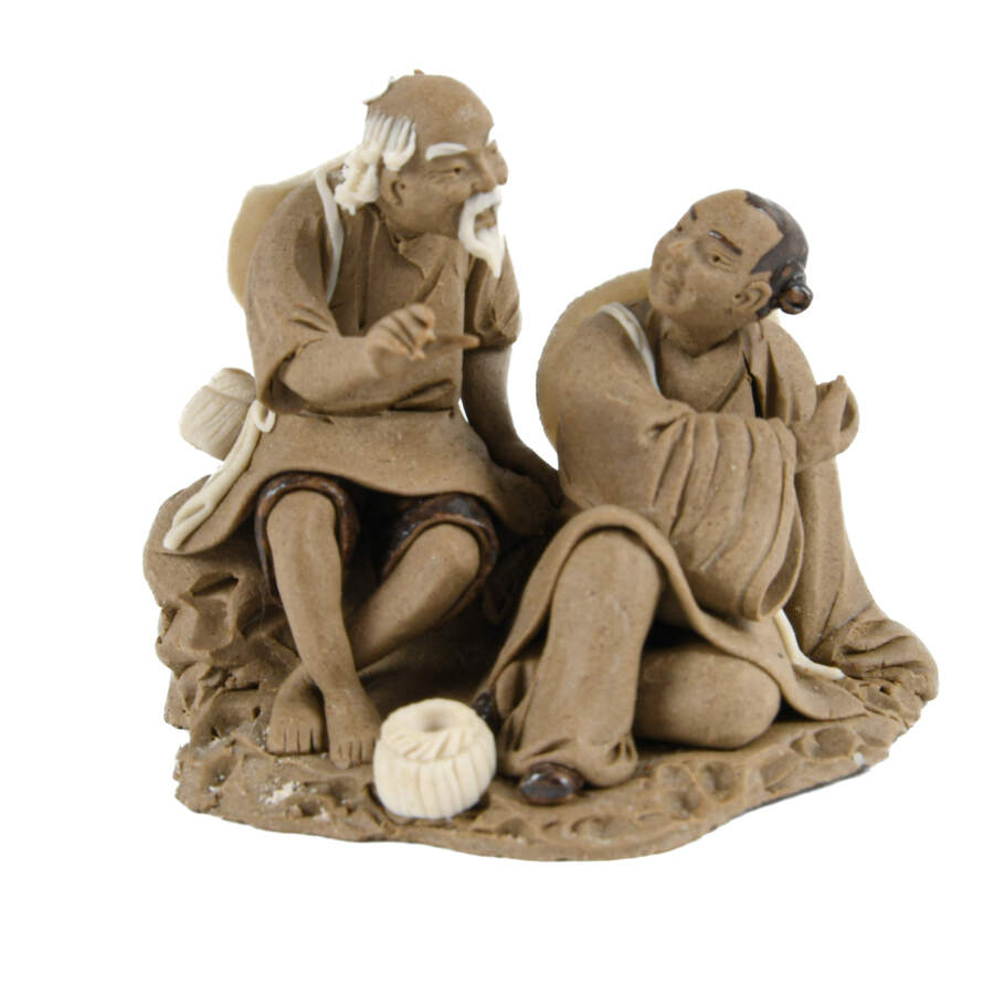 Grouping of 3 Clay Mudmen Statues-6