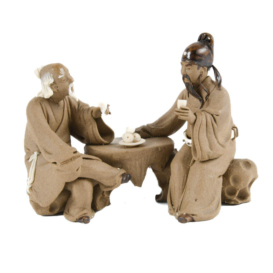 Grouping of 3 Clay Mudmen Statues-5