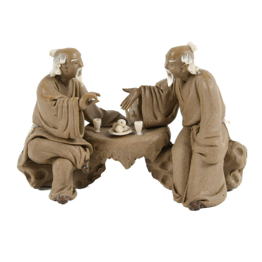 Grouping of 3 Clay Mudmen Statues-4