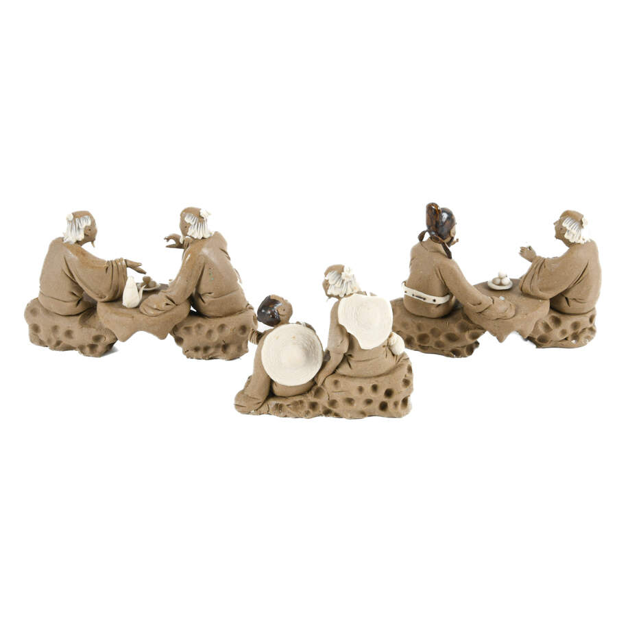 Grouping of 3 Clay Mudmen Statues-2