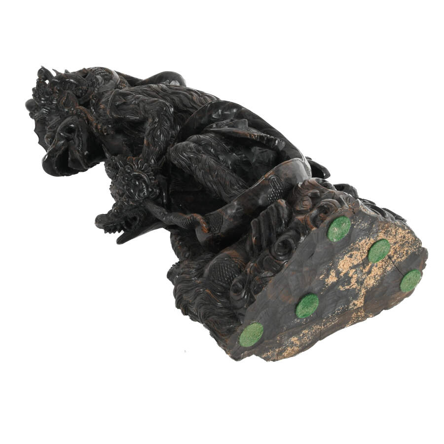 Hindu Hanuman Monkey God and Naga Wood Carving-8