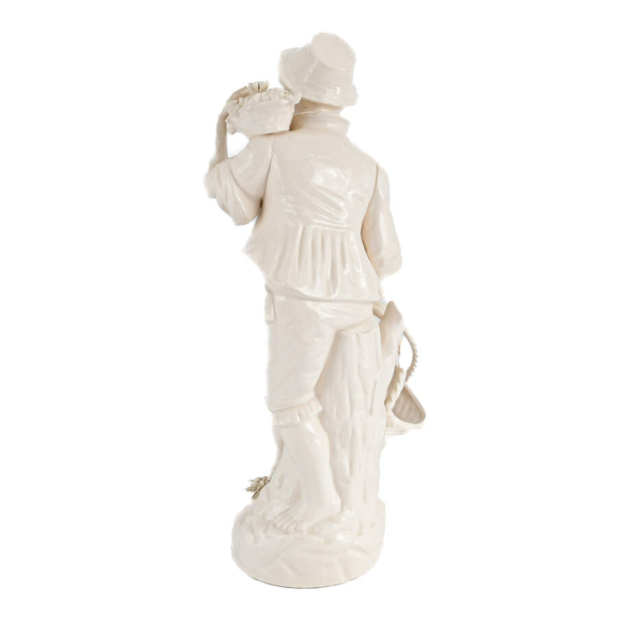 Italian White Glaze Figure of a Young Man with Flowers and Baskets-3
